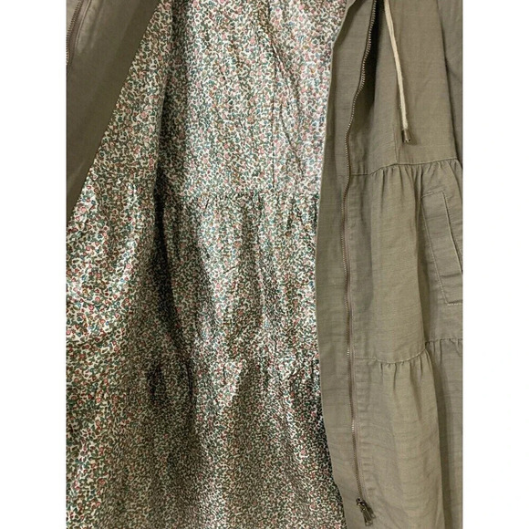 Anthropologie Tulle Tiered Short Sleeve Denim Floral Lined Jacket Size M - Picture 7 of 9